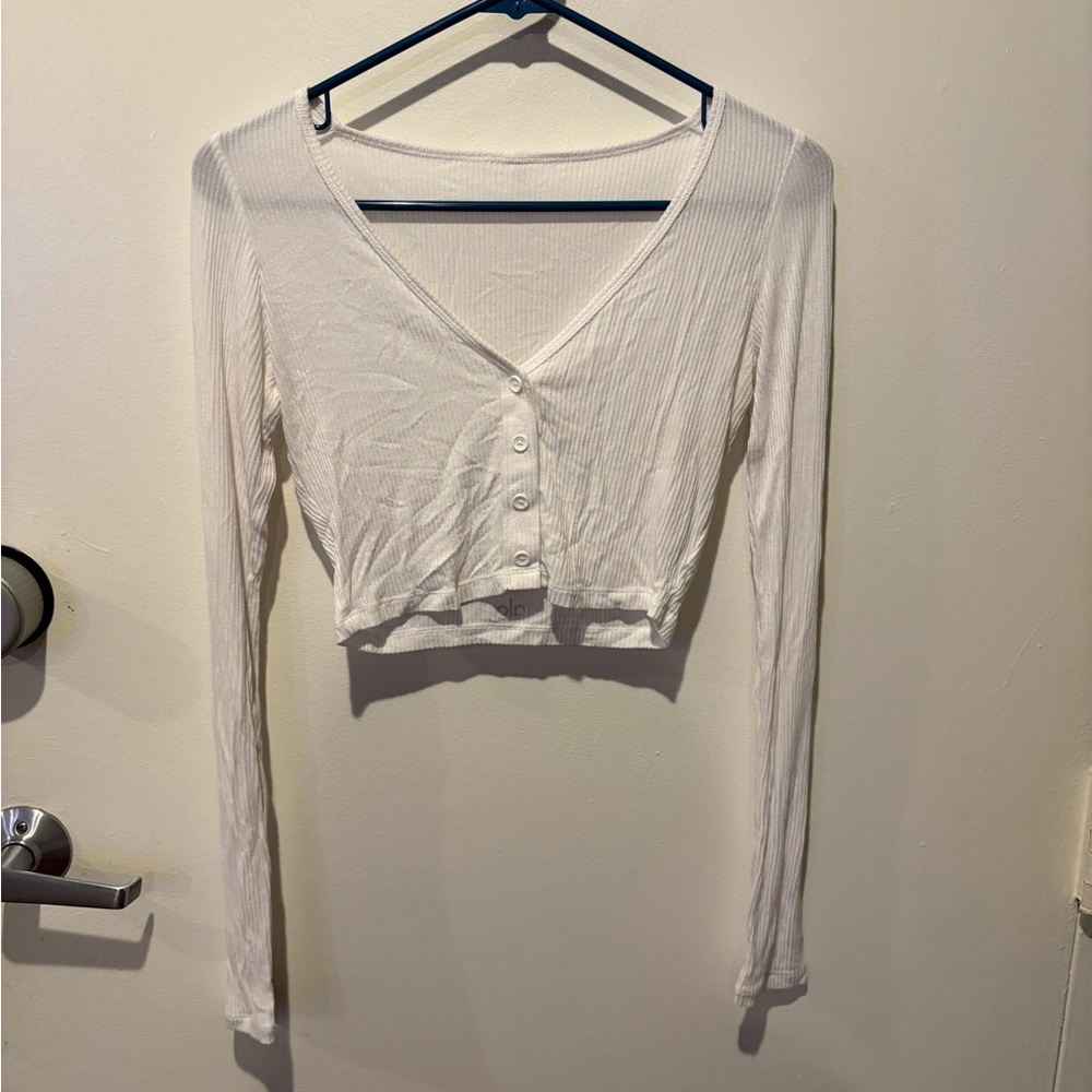 ALO Yoga White Whisper Crop Top